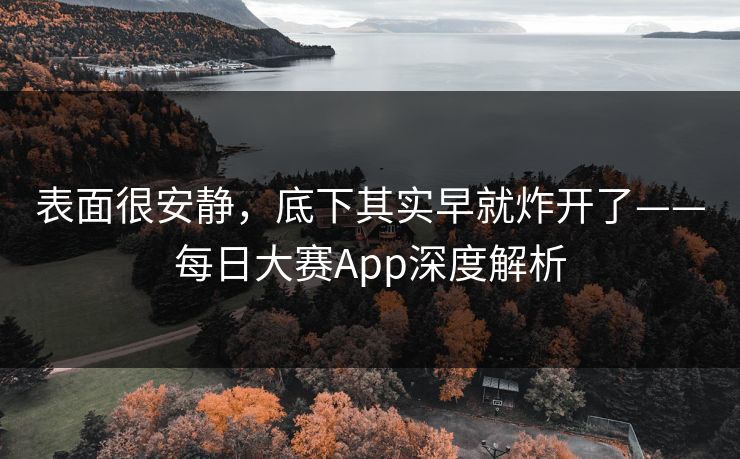 表面很安静，底下其实早就炸开了——每日大赛App深度解析